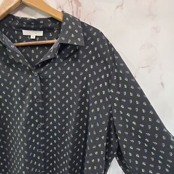 ModCloth Shirt Womens 2X XXL Black Button Up Blouse Ditzy Floral Mod Cloth - Picture 11 of 12